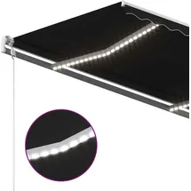 vidaXL Markise Manuell Einziehbar mit LED 4x3,5 m Anthrazit