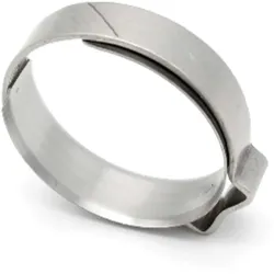 1-Ohr Klemme Edelstahl mit Einlagering, Spannbereich:4.2-5.2 mm