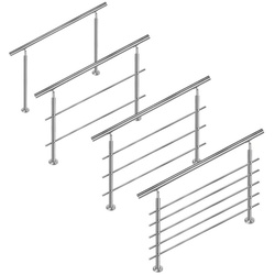 AUFUN Treppengeländer Edelstahl Handlauf, 100 cm Länge, 3-tlg., für Innen und Außen 100 cm