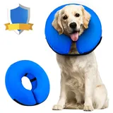 Supet Halskrause Hund Schützender Aufblasbarer Hundekragen Schutzkragen Krägen für Haustiere Einstellbar Bequem Schutzkragen M