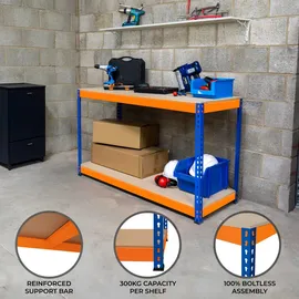 Monster Racking Werkbank Stahl/Spanplatte/Holzwerkstoff 90 cm x 45 cm x 90 cm orange