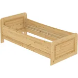 Erst-Holz, Bett, Seniorenbett extra hoch 100x220 Einzelbett mit Federholzrahmen Massivholz Kiefer 60.42-10-220 FV (100 x 220 cm)