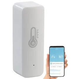 Luminea Home Control WLAN-Temperatur- & Luftfeuchtigkeits-Sensor mit App & Sprachsteuerung