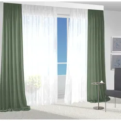 Vorhang VHG "Una" Gr. 1, grün, B:140cm H:130cm, Polyester, Gardinen