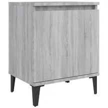 vidaXL Nachtschrank mit Metallbeinen 40 x 30 x 50 cm Grau Sonoma-Eiche