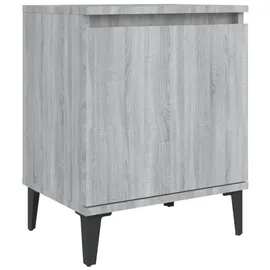 vidaXL Nachtschrank mit Metallbeinen 40 x 30 x 50 cm Grau Sonoma-Eiche