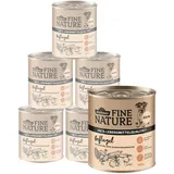 Dehner Fine Nature Nassfutter für Welpen und junge Hunde, Geflügel, 6 x 800 g Dose (4.8 kg)