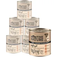 Dehner Fine Nature Nassfutter für Welpen und junge Hunde, Geflügel, 6 x 800 g Dose (4.8 kg)