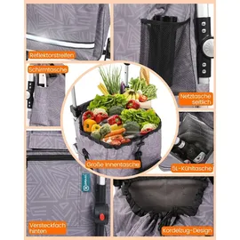 HOMECALL Einkaufswagen klappbar Geometrie-Print 55 L