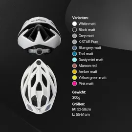 ked ahead gmbh KED Spiri II Trend Allround Fahrradhelm Mit LED Licht Und Reflektor, Optimierter Belüftung und Insektenschutznetz I Farbe: white matt Größe: 55-... - Weiß