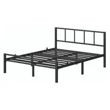 VASAGLE Metallbett 160 x 200 cm Schwarz
