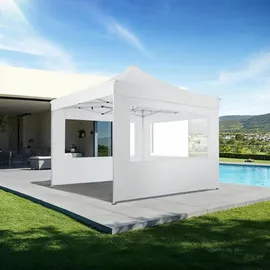 Tectake Faltpavillon 3 x 3 m inkl. 4 Seitenteile weiß