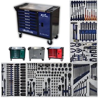 UltraToolz Werkstattwagen Werkstattwagen befüllt mit Werkzeug 6/7 und großem Seitenfach, Blau