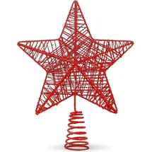 TK Gruppe Timo Klingler Baumspitze rot Stern - Christbaumspitze Baumspitze Spitze Aufstecker für Tannenbaum Tannenbaumspitze Weihnachtsbaum Weihnachten
