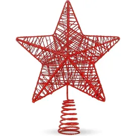 TK Gruppe Timo Klingler Baumspitze rot Stern - Christbaumspitze Baumspitze Spitze Aufstecker für Tannenbaum Tannenbaumspitze Weihnachtsbaum Weihnachten
