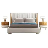 Xlmoebel Schlafzimmer-Set Neues modernes Luxus-Schlafzimmermöbel-Set mit Bett, 2 Nachttisch, (3-tlg., 3tlg.Schlafzimmer Set (Bett + 2x Nachttisch), Hergestellt in Europa weiß