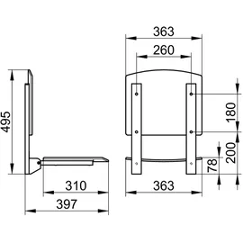 Keuco Plan Care Klappsitz 34982010038 chrom/lichtgrau
