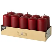 Papstar Stumpenkerzen 4 x 9 cm 10 St. bordeaux