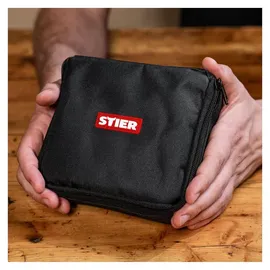 Stier Kreuzlinienlaser 360° x 120°, grün 520nm, Baulaser mit präziser Nivelliergenauigkeit von ±3 mm / 10 m, IP54