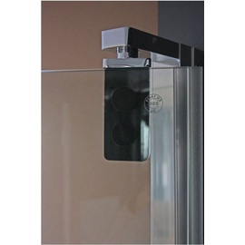 BREUER Europa Design Glaswand zu Duschtür 90 x 200 cm, links, alu chromeffekt, Klarglas hell