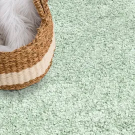 Carpet City Shaggy", grün, B:60cm H:30mm L:110cm, Polypropylen, Teppiche Auch als Läufer, Langflor, Uni, Shaggy, flauschig-weich