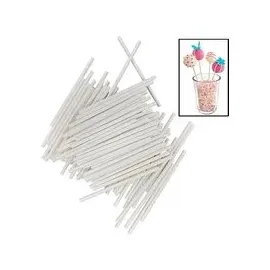 LURCH Stiele für Cake-Pops Flexiform, Papier weiß, 100 St.