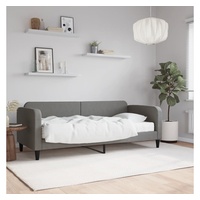 furnicato Bett Tagesbett mit Matratze Dunkelgrau 80x200 cm Stoff grau