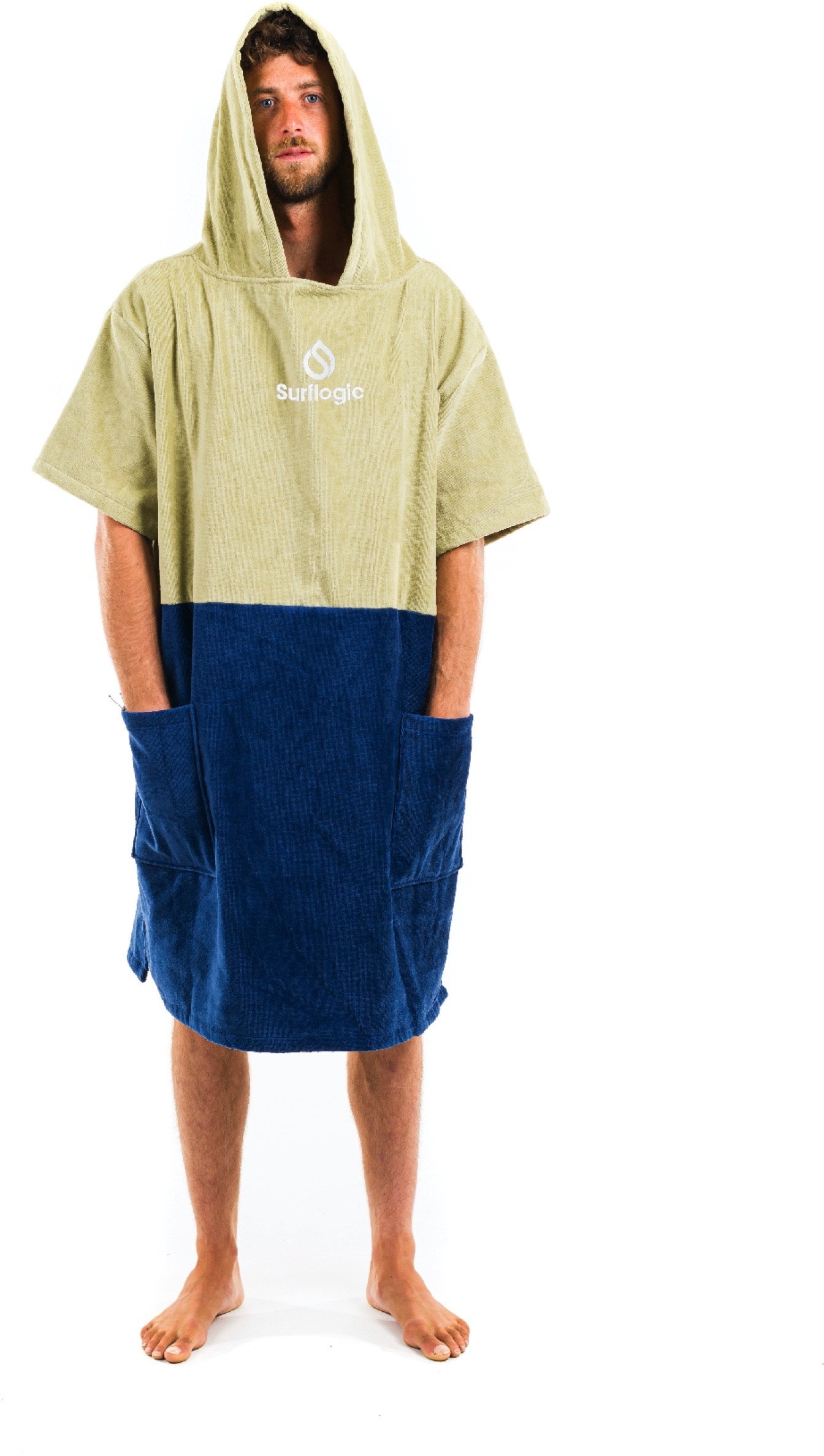 Surflogic Poncho warm handtuch surf wasser Stand umziehen weich, Farbe: Khaki&Navy