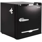 Syntrox Germany geräuscharmer 46 db Getränkekühlschrank Retro Kühlschrank mit 46 Litern Volumen, Eisfach, Flaschenöffner