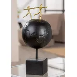Gilde Skulptur Around the World schwarz, matt, metallische Optik, Erde & Paar, 34 cm hoch