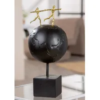 Gilde Skulptur Around the World schwarz, matt, metallische Optik, Erde & Paar, 34 cm hoch