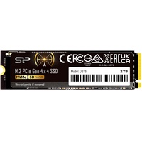 Silicon Power 2TB US75 NVMe 4.0 Gen4 PCIe M.2 SSD R/W up to 7,000/6,500 MB/s (SP02KGBP44US7505)