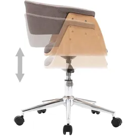 vidaXL Drehbarer Bürostuhl Bugholz Taupe