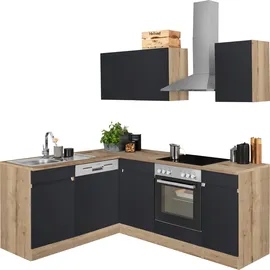 OPTIFIT Winkelküche L-Form 210 x 175 cm grau