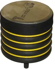 Kindertrommel 16 cm Naturfell gelb Leder, Kunststoff - Trommus H16 Rhythmus-Trommel - stapelbar, rutschfeste Rillen, Standfüße