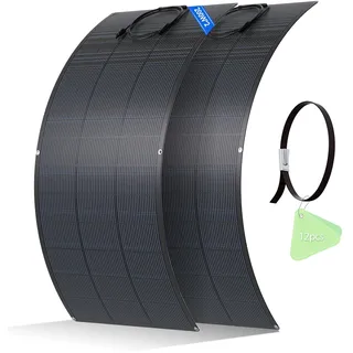 ECO-WORTHY 400W Solarpanel Flexiblel 18V ETFE Material 18BB Monozelle 25% hohe Umwandlung für Balkon, RV, Wohnwagen, Boot, Dach, Camping, Haus, Yacht, unebene Flächen