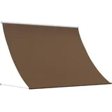 WRJENFSC Wandmarkise Taupe 400 x 150 cm Manuelle Markise für Terrasse Garten und Balkon Verstellbare Gelenkarmmarkise mit Kurbel Beschattung aus Polyester und Stahlrahmen