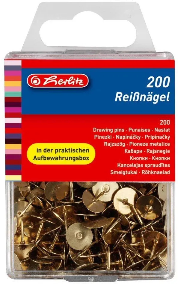 Preisvergleich Produktbild herlitz Reißnägel, Messing 200 Stück