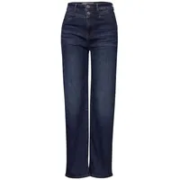 STREET ONE Damen A378543 Wide Leg Jeans, Dark Blue
