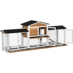 PawHut Kaninchenstall mit Freilauf bunt 230L x 53B x 93,5H cm