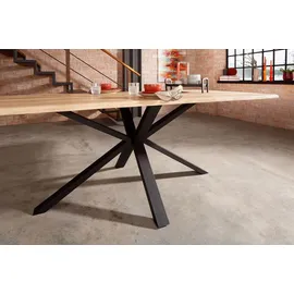 Main Möbel Epoxidharz Esstisch 200x100cm "Chicago" Wildeiche massiv - Schwarz