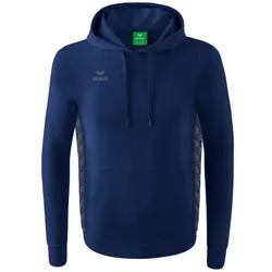 Erima Kapuzenpullover Essential Team Kapuzensweat (weiche Baumwolle, Rippbündchen) navyblau/grau Herren
