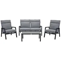 LC Garden »Sondrino« Living Lounge Set 4tlg. XL Sitzgruppe Loungemöbel Gartenset Textilen anthrazit