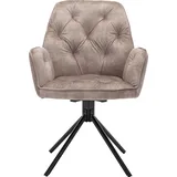 byLIVING Esszimmerstuhl SARINA 2-er Set, Samtbezug beige Gestell schwarz