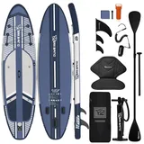 TIGERXBANG Aufblasbares Stand-Up-Paddle-Board mit Zubehör 335 × 86 × 15 cm, SUP Board für Erwachsene, Kollektion Shadow Blau