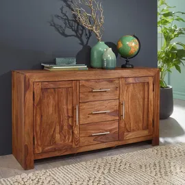 Wohnling Sideboard 118 x 70 x 40 cm Braun / Silber