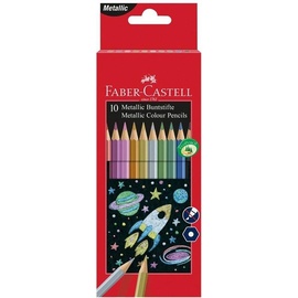 Faber-Castell Hexagonal-Buntstifte metallic, 10er Kartonetui
