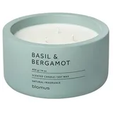 BLOMUS Duftkerze -FRAGA- aus Beton | Farbe Pine Gray | Duft Basil & Bergamot Ø13 x 7H cm | 100% nachhaltiger Sojawachs