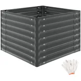 Tectake Hochbeet 80 x 80 x 62 cm Grau