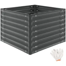 Tectake Hochbeet 80 x 80 x 62 cm Grau
